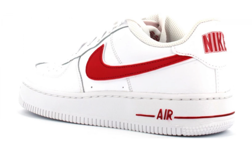 Air force 1 low white and red best sale